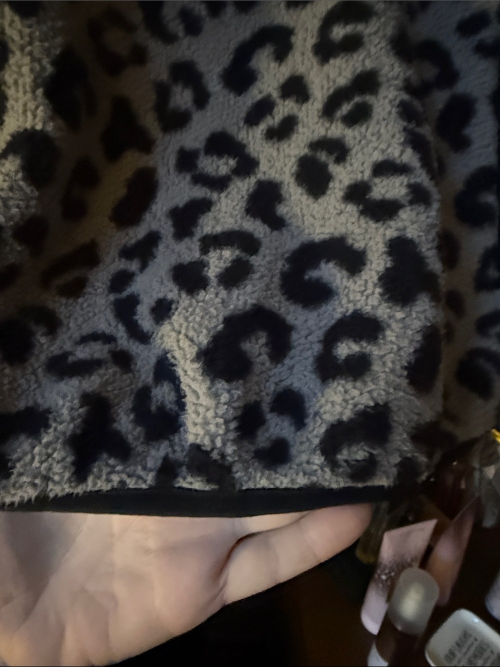 Pink Lily Black & Gray Leopard Teddy Pullover Jacket - Picture 6 of 7